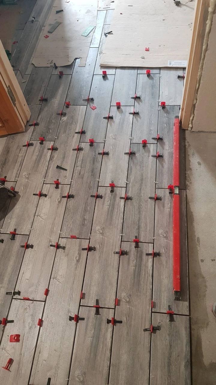 Wood-look tile installation